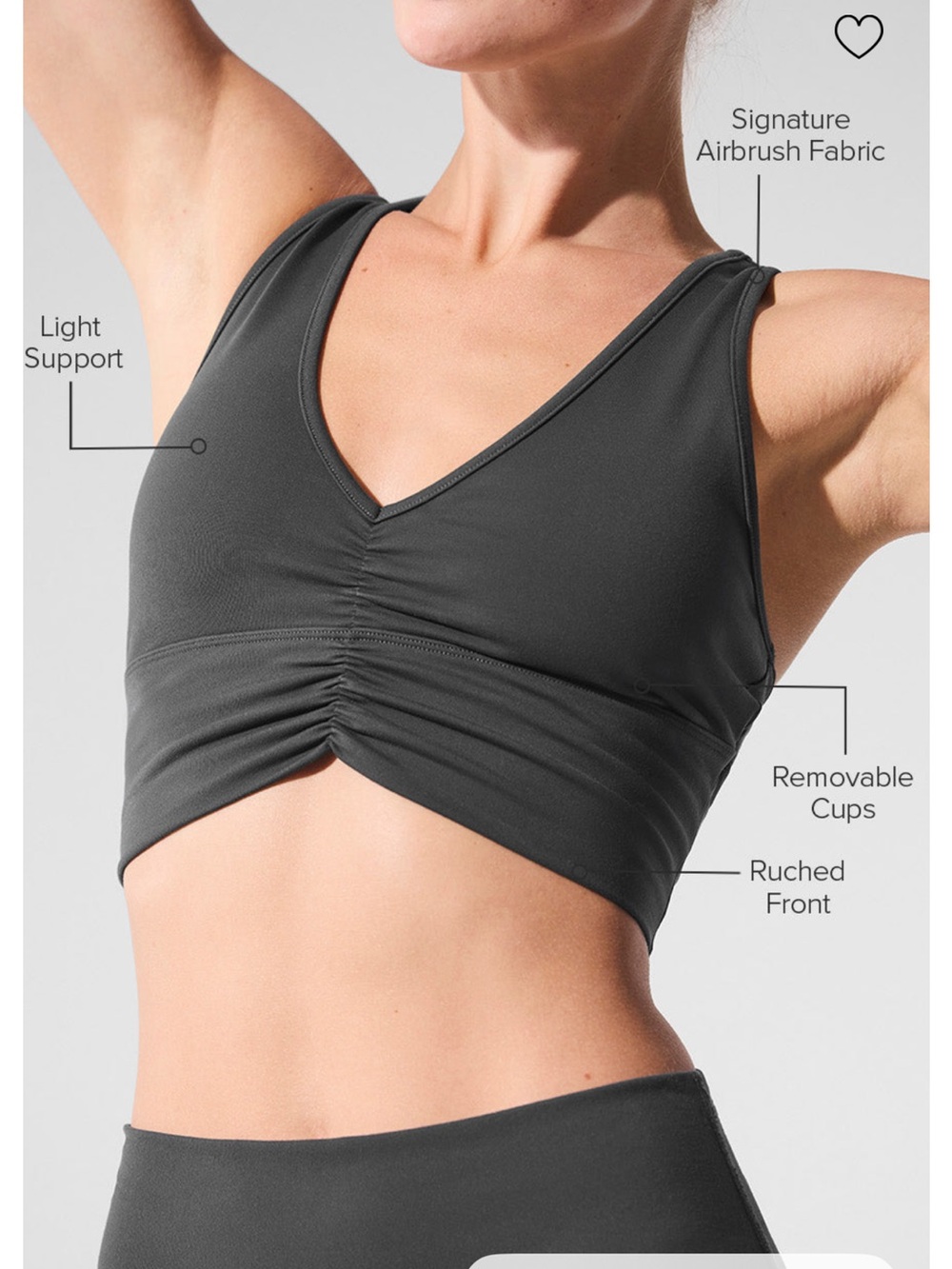 ALO Yoga wild thing bra XS color anthracite
